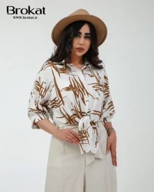 شومیز گره ایی طرح خط خطی
